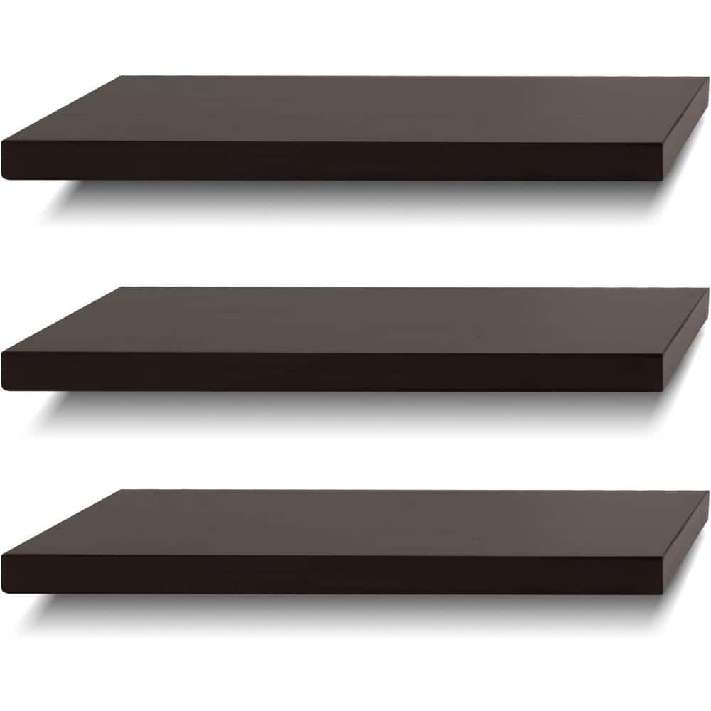 16 in. W x 6.7 in. D Espresso Decorative Wall Shelf