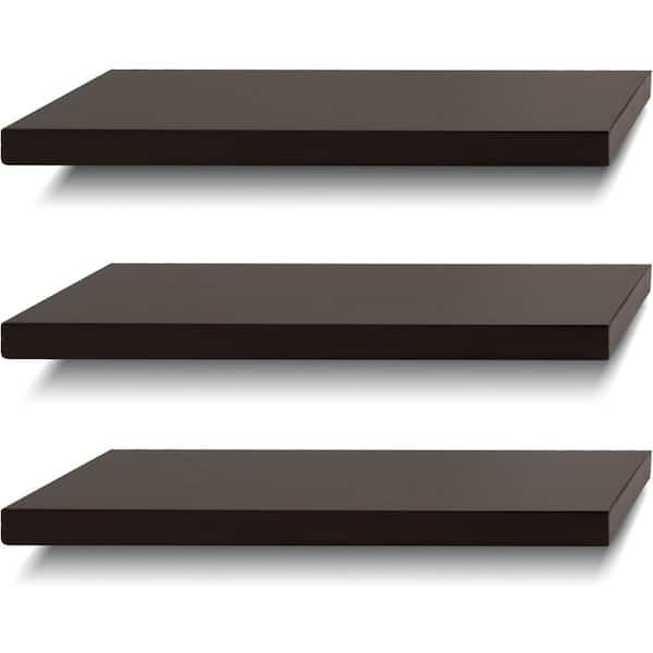 Unbranded 16 in. W x 6.7 in. D Espresso Decorative Wall Shelf