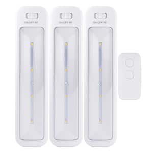 9 in. Battery Operated Wireless Remote LED Under Cabinet Light Fixtures (3-Pack)
