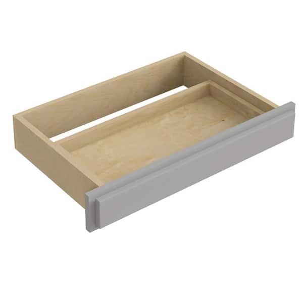 Home Decorators Collection Grayson 30 in. W x 17 in. D x 4.875 in. H Assembled Plywood Knee Drawer Cabinet in Pearl Gray with Soft Close
