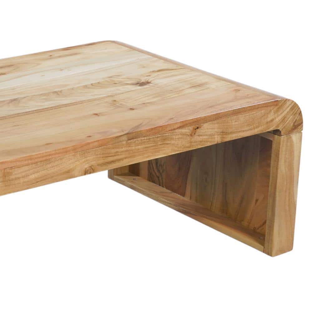 Cascade Natural Acacia Wood Rectangular Waterfall Coffee Table