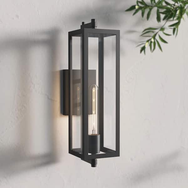 Textured Black Transitional Clear Glass Lantern Pendant Light Textured Black Transitional Clear Glass Lantern Pendant Light