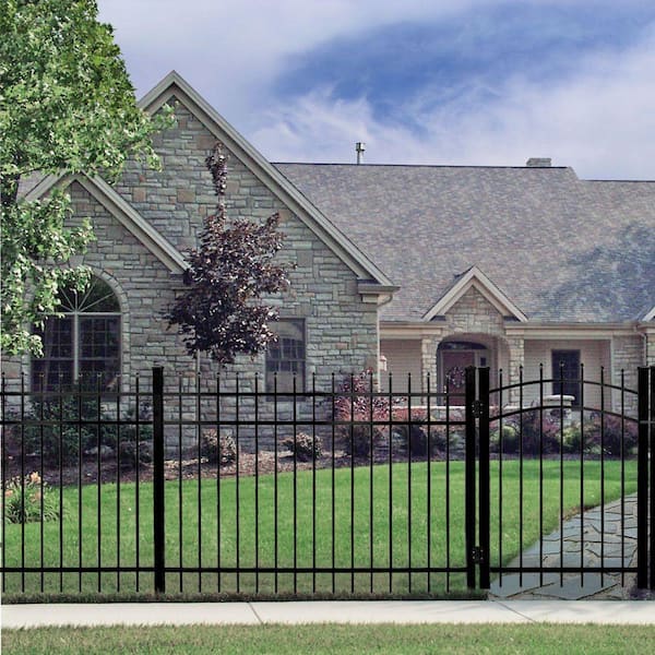 Cascade/New Hope Standard-Duty 2 in. x 2 in. x 7-3/8 ft. Black Aluminum Fence End Post