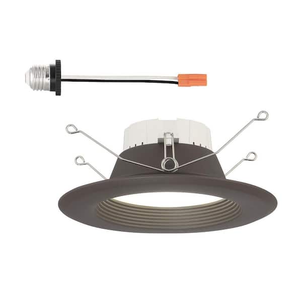 EnviroLite 5 in./6 in. Selectable CCT Integrated LED Bronze Baffle Recessed Trim