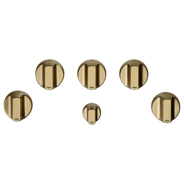 Cafe Gas Cooktop Knob Kit in Brushed Brass