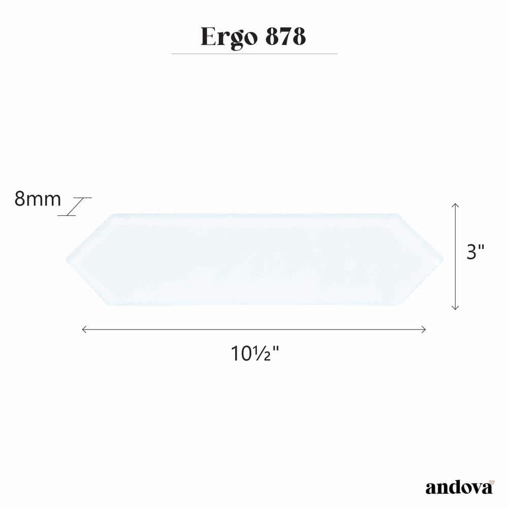 Ergo 3" x 10" Blue Glass Hexagonal Subway Tile