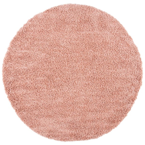 SAFAVIEH August Shag Rose 7 ft. x 7 ft. Solid Round Area Rug