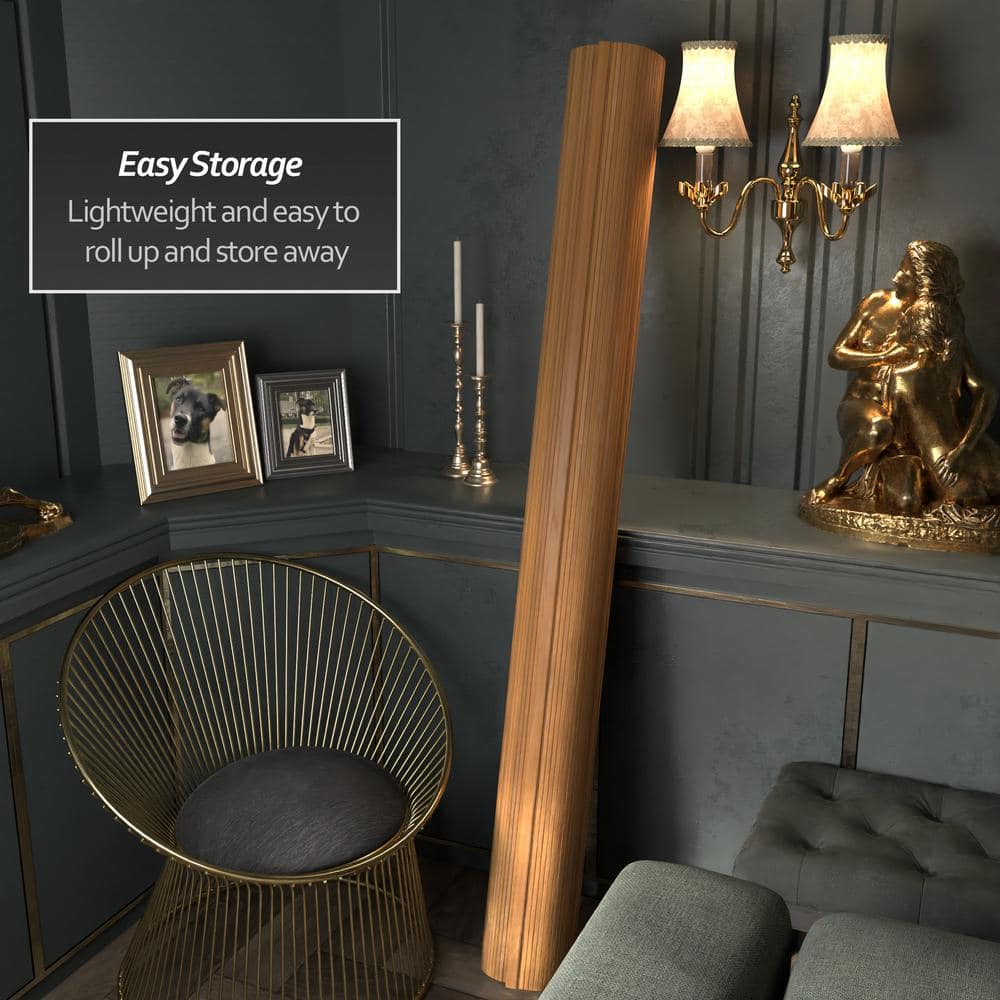 Natural Bamboo Wave Design Folding Room Divider