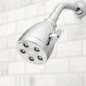 2-Spray 3.3 in. Single Wall Mount Low Flow Fixed Adjustable Shower Head in Polished Chrome