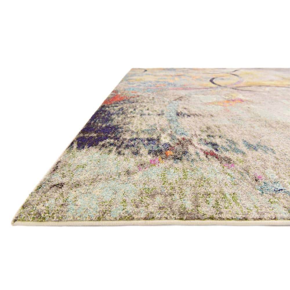 Colorful Abstract 9' x 12' Synthetic Indoor Area Rug