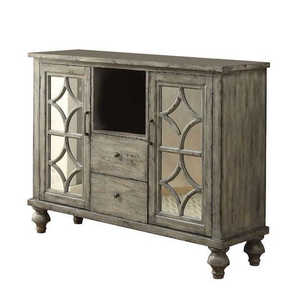Acme Furniture Velika 48 in. Weathered Gray Standard Rectangle Wood Console Table