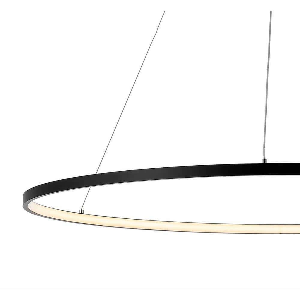 Circulo 74" Matte Black Minimalist Industrial LED Pendant