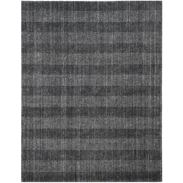 Amer Rugs Brooklyn 8 ft. X 10 ft. Charcoal Gray Plaid Area Rug