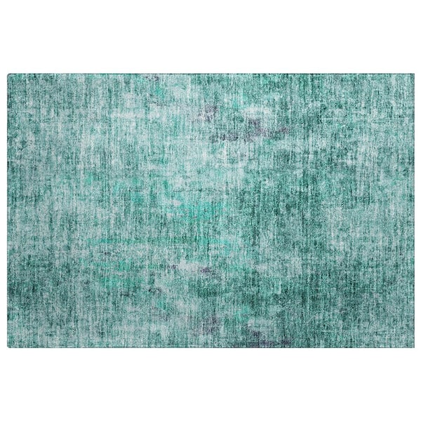 Dream Shag Premium Machine Washable Abstract ADS655 Teal 2 ft. x 3 ft. Accent Rug