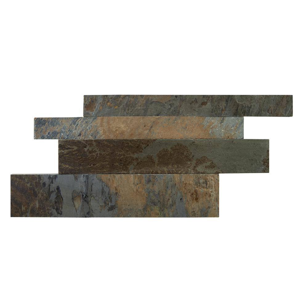 Sunset Multicolor Slate 6x12 Textured Wall Tile