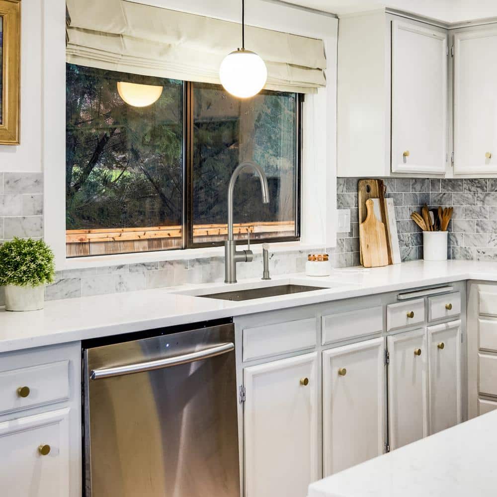 Gun Black Brass Widespread Kitchen Faucet with Side Spray