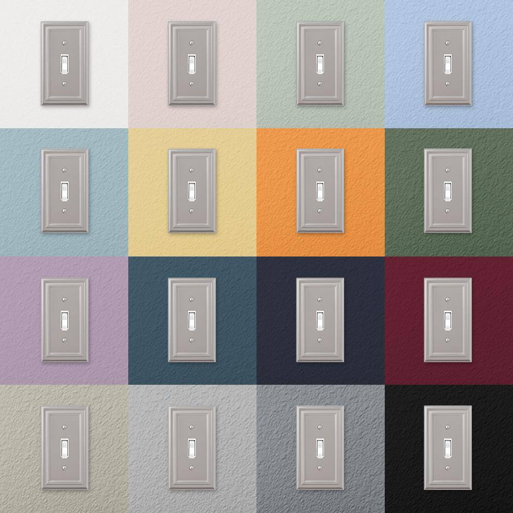 Satin Nickel Double Rocker Cast Metal Wallplate