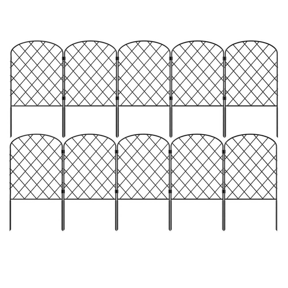 10-Pack Decorative 24 in. Rustproof Metal Garden Fence Diamond Grid Panels Animal Barrier Landscape Border price history on PriceWatchPro
