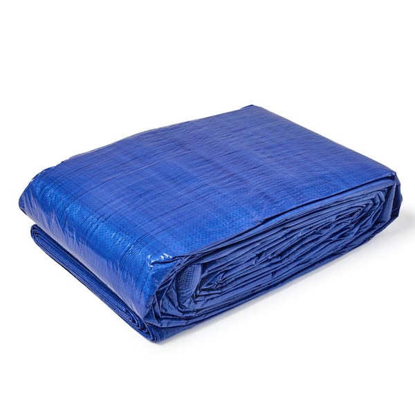 100 ft. x 100 ft. Blue 6 Mil Heavy Duty Poly Tarp with Reinforced Edges, Aluminum Grommets, Waterproof, Tear-Resistant