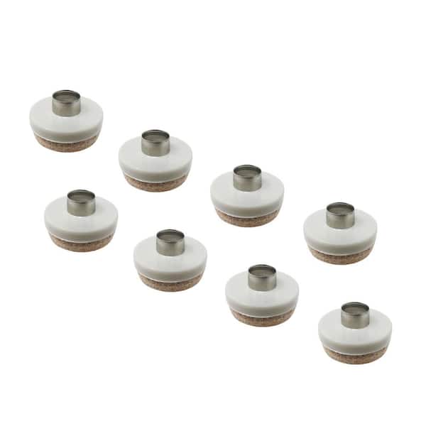7/8 in. Beige Heavy Duty Nail On Round Felt Furniture Pads (8-Pack)