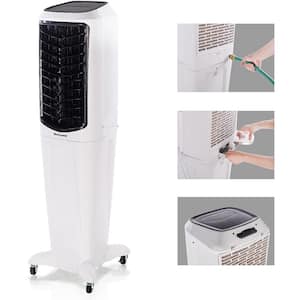 588 CFM 3 Speed Portable Evaporative Cooler for 342 sq. ft. with Remote Control in White