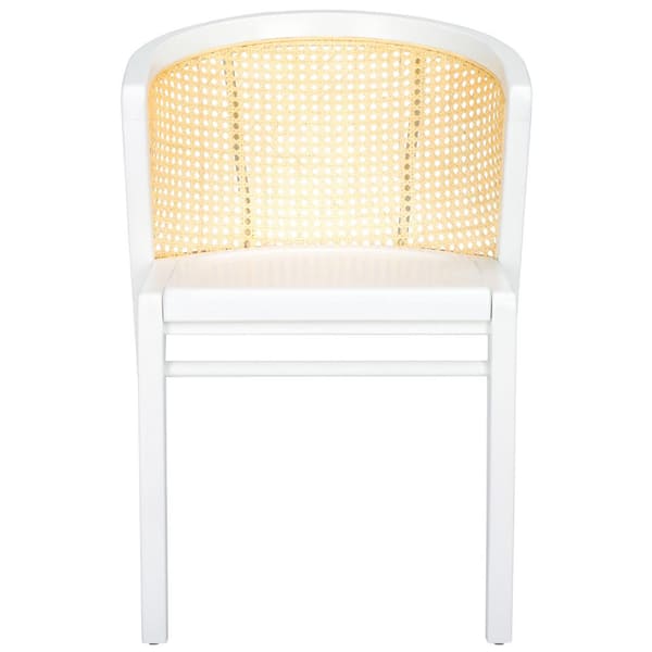 SAFAVIEH Edan White/Natural 30.31 in. Wood Dining Chair