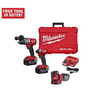 M18 FUEL 18V Lithium-Ion Brushless Cordless Combo Kit (2-Tool) with 2 Batteries, Charger, and Random Orbit Sander