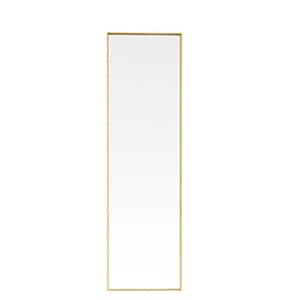 14 in. W x 50 in. H Rectangular Metal Framed Wall Bathroom Vanity Mirror in Gold