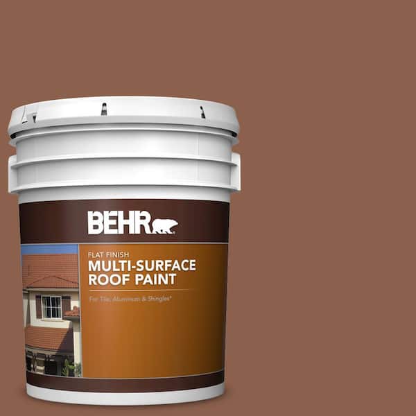 BEHR 5 gal. #RP-18D Russet Brick Flat Multi-Surface Exterior Roof Paint