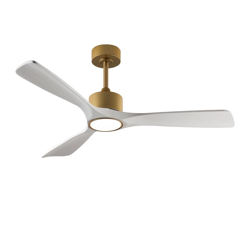 52 in. White Downrod Mount Standard Ceiling Fan with Remote and LED Light Included price history on PriceWatchPro