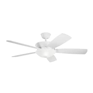 Skye 54 in. Indoor White Downrod Mount Ceiling Fan with Integrated LED with Wall Control Included