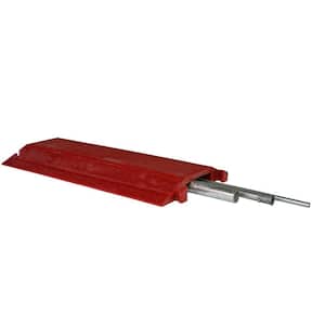 3 ft. Large Single Channel Cable Drop Over with 8 x 1.5 in. Channel in Red