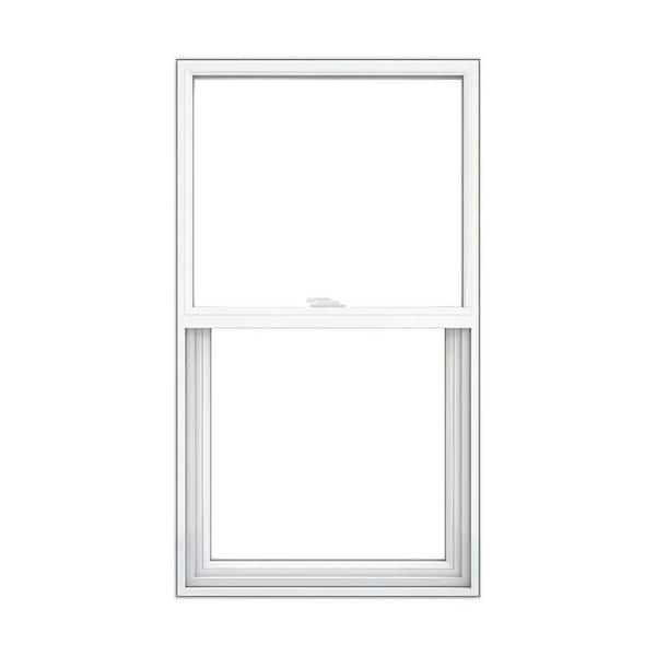 V-2500 28.25 in. x 38 in. White Vinyl Pocket Frame Single Hung Tilt Window with Low E, Argon, Screen, and No Grids