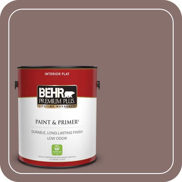 BEHR PREMIUM PLUS 1 gal. Home Decorators Collection #HDC-AC-28 Smokey Claret Flat Low Odor Interior Paint & Primer