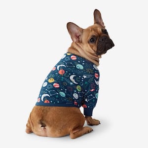 Company Organic Cotton Snug Fit Space Galaxy Dog Women's Blue Multi Pajama Set