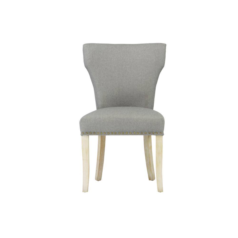 Sleek Grey Linen Dining Chair (Set of 2)DWC499GY The Home Depot