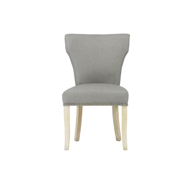 Unbranded Sleek Grey Linen Dining Chair (Set of 2)
