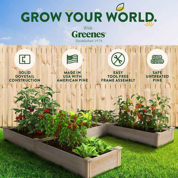 8 ft. x 8 ft. x 10.5 in. Original Pine U-Shaped Raised Garden Bed
