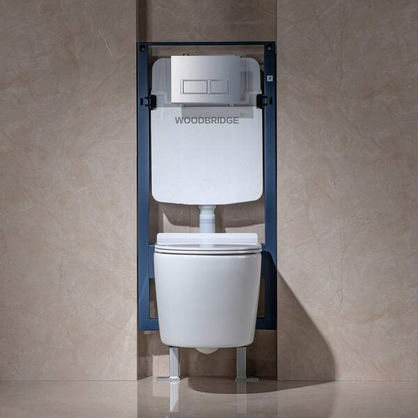 Signature Hardware 484128 Arnelle 1.6 GPF Dual Flush Wall Mounted Two Piece Elongated Toilet - Seat Included