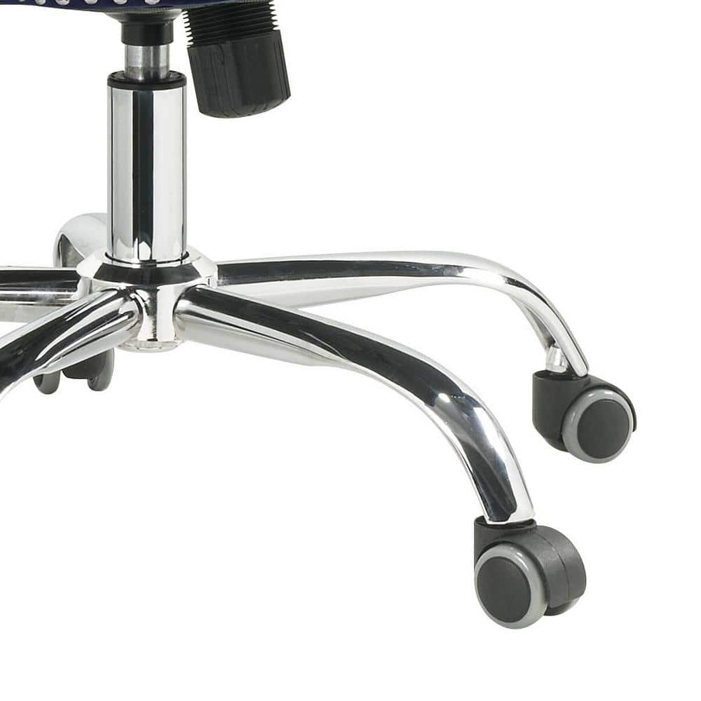 Midnight Blue Velvet Swivel Office Chair with Metal Base