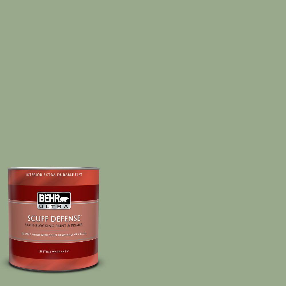 BEHR ULTRA 1 qt. PPU1105 Pesto Green Extra Durable Flat Interior
