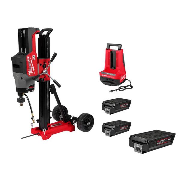 MX FUEL Lithium-Ion Core Drill Rig Kit with (2) FORGE HD12. 0 Batteries, MX FUEL Super Charger, Stand, & MX8. 0 Battery