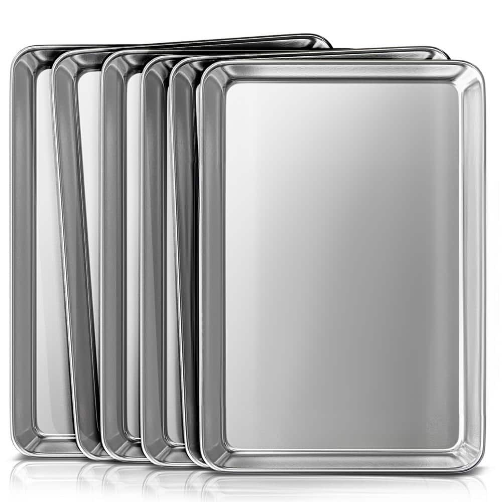 6-Pack Aluminum Half Sheet Baking Sheet Pan, Steel Nonstick Cookie She