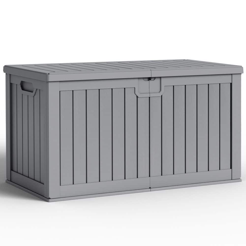 230 gal. Resin Outdoor Storage Deck Box in Gray