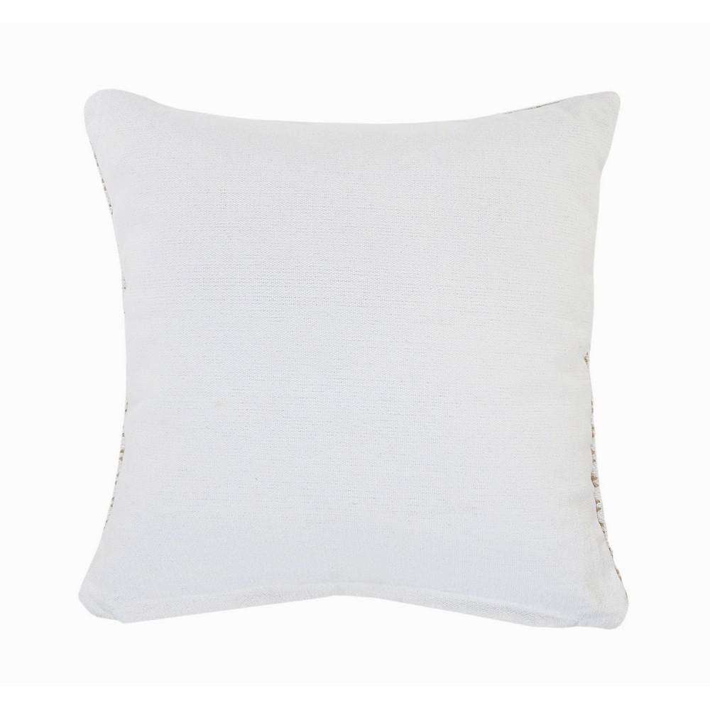 Ivory and Tan Jute Interwoven 20" Square Throw Pillow
