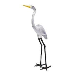 Great Egret I Outdoor Garden Statue, 43 in. Tall White Painted Finish
