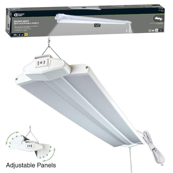 3.3 ft. Adjustable Lens Linkable Integrated LED White Shop Light with Pull Chain 10,000LM Bright White 4000K 5ft. Cord