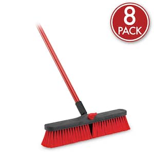 18 in. Multi-Surface Push Broom with Steel Handle (8-Pack)