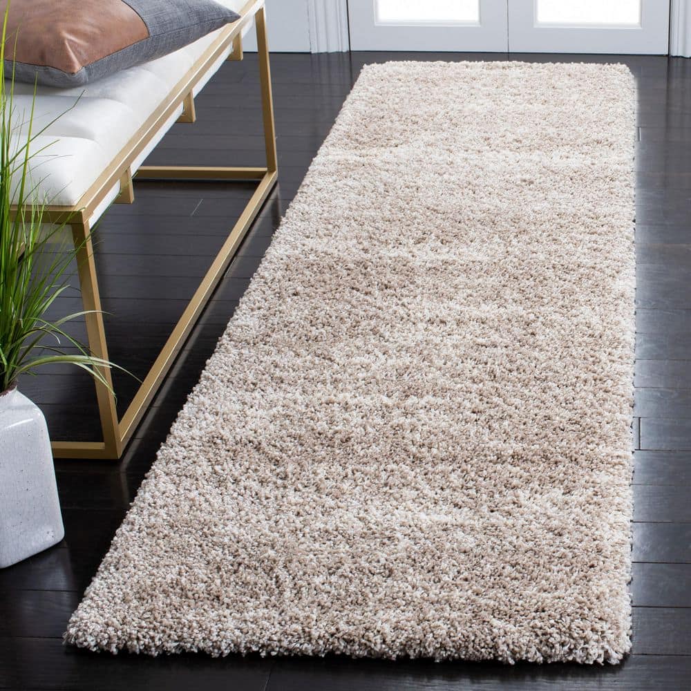 Hudson Shag 2 ft. x 8 ft. Ivory/Beige Marble Runner Rug price history on PriceWatchPro