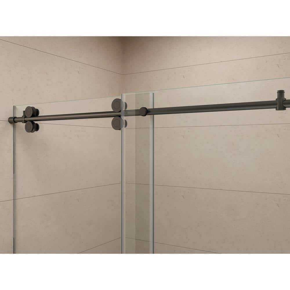 Langham 48" Bronze Frameless Sliding Shower Door